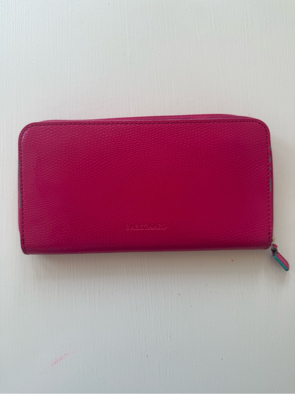 BAEKGAARD hot pink, zip around wallet clutch